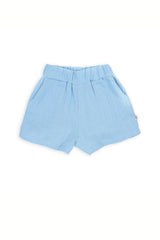 Organic muslin girl shorts - Blue