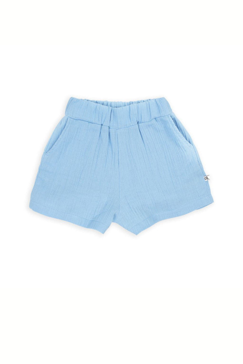 Organic muslin girl shorts - Blue