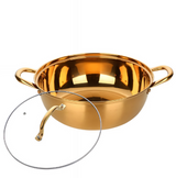 ANYGLEAM Stock Pot Gold Stainless Steel Home Restaurant Cooking Tool Single-Layer Compatible Soup Kitchen Utensils