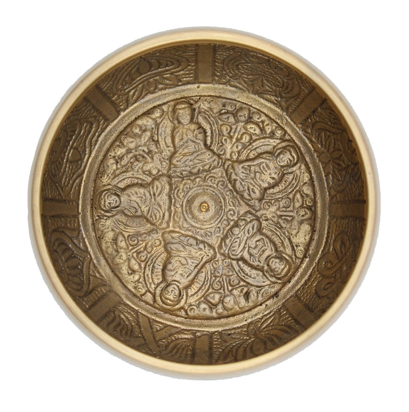 Gold Brass Five Buddha Singing Bowl