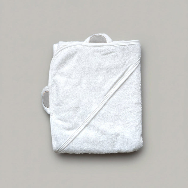 Super Soft Bamboo Hooded Towel + Washcloth Set - Grey Bear