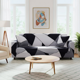 Anyseat 3-Seater Sofa Cover – Black White Geometric Style Slipcover for Living Room Chair Protection