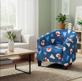 Anyseat Christmas Blue Chair Cover – Dustproof Tub Slipcover for Home Décor