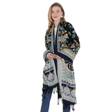 Anyyou 100% Pure Merino Wool Silver Grey Poncho for Women Winter Large Scarf Pashmina Shawl Bandana Neck Wrap