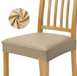 Anyseat Khaki PU Leather Chair Cover – Slipcover for Dining, Kitchen, Hotel, Banquet & Living Room Chairs