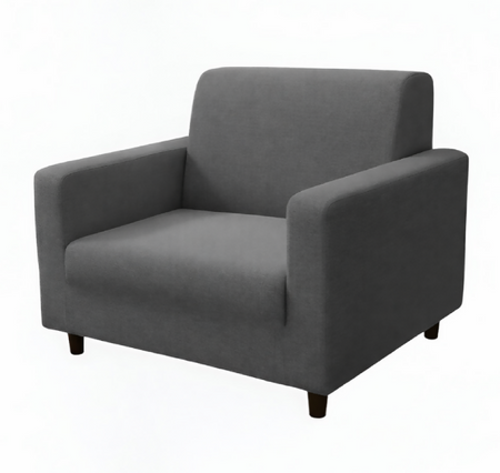 Anyseat 1-Seater Sofa Cover – Plain Gray Style Slipcover for Living Room Chair Protection