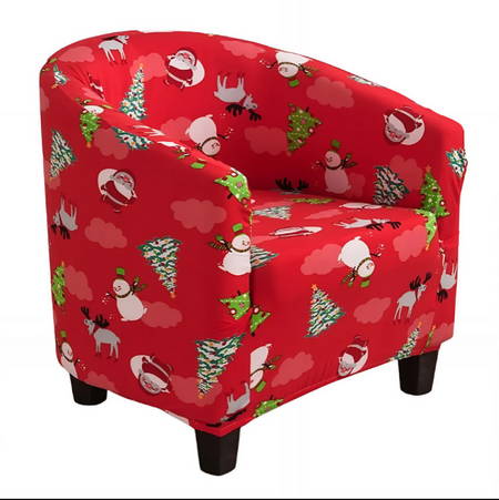 Anyseat Christmas Red Chair Cover – Dustproof Tub Slipcover for Home Décor