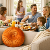 Anyhouz Pleated Round Pillow – Soft Cushion Filled Decorative Throw Pillow
