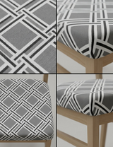 Anyseat Grey White Macro Knitted Design Print Chair Cover – Stretch Washable Removable Seat Cover for Dining & Kitchen