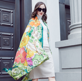 Anyyou 100% Mulberry Silk Light Green Long Scarf Luxury Brand Women Beach Shawl Wear Swimwear Pashimina Face Shield Foulard