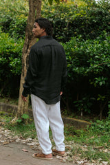 Men's linen shirt - Black