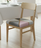 Anyseat Grey and Pink with Gold Linear Print Chair Cover – Stretch Washable Removable Seat Cover for Dining & Kitchen