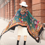 Anyyou 100% Pure Merino Wool Multicolor Poncho for Women Winter Large Scarf Pashmina Shawl Bandana Neck Wrap