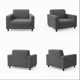 Anyseat 1-Seater Sofa Cover – Plain Gray Style Slipcover for Living Room Chair Protection