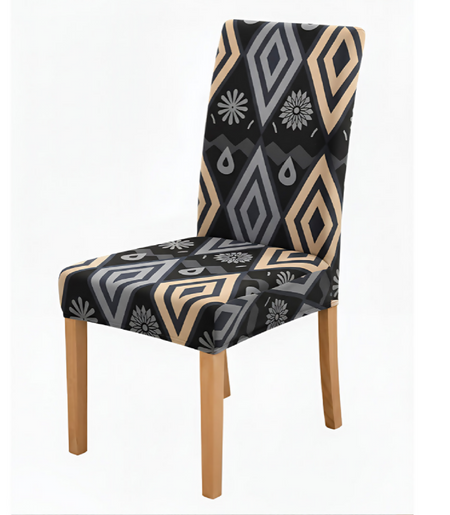 Anyseat Black Pattern Print Elastic Chair Cover – Plain Dining Slipcover & Home Décor