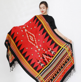 Anyyou 100% Merino Wool Red Native West Silk Satin Large Winter Scarf Pashmina Shawl Bandana Perfect For Women Ladies Fashion Style
