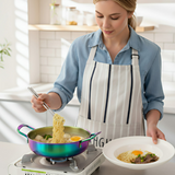 Anygleam Stock Pot Rainbow no.0-S Stainless Steel HotPot Without Lid Single-Layer Cooking Soup Noodle Sea Food Home Kitchen Restaurant Tools