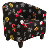 Anyseat Christmas Black Chair Cover – Dustproof Tub Slipcover for Home Décor