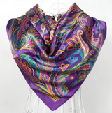 Anyyou Fashion Premium Satin Square Scarf – Purple Silk-Feel Neckwrap for Women