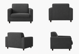 Anyseat 1-Seater Sofa Cover – Plain Dark Grey Style Slipcover for Living Room Chair Protection