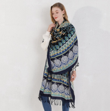 Anyyou 100% Pure Merino Wool Silver Grey Poncho for Women Winter Large Scarf Pashmina Shawl Bandana Neck Wrap