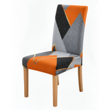 Anyseat Orange Gray Geometric Pattern Print Elastic Chair Cover – Plain Dining Slipcover & Home Décor