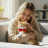 Anypet Stylish Red Bow Cat Collar Large Size with Safety Buckle Bell Durable Adjustable Strap Cute Fashion Pet Accessory for Cats & Kittens