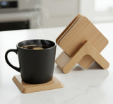 Anygleam Natural 6pcs Wooden Coasters Cup Kitchen Tools Accessories