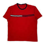 Tommy Hilfiger Spellout T-Shirt - XL Red Cotton
