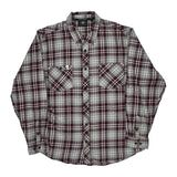 Harley Davidson Checked Flannel Shirt - Large Grey Cotton