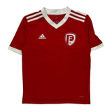 Age 11-12 Adidas Football Football Shirt - Medium Red Polyester