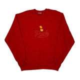 Winnie The Pooh Disney Cartoon Sweatshirt - Large Red Cotton