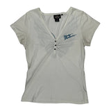 Motorcycles Harley Davidson Graphic T-Shirt - Large White Cotton