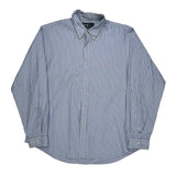 Ralph Lauren Striped Shirt - Large Blue Cotton
