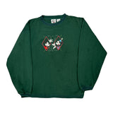 Mickey & Co. Cartoon Sweatshirt - XL Green Polyester Blend