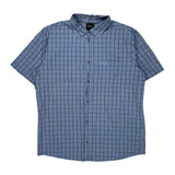 Jack Wolfskin Checked Short Sleeve Shirt - XL Blue Polyester