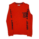 Tommy Jeans Long Sleeve T-Shirt - Medium Red Cotton