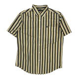 Easy Care Chaps Ralph Lauren Striped Short Sleeve Shirt - Large Multicoloured Cotton Blend