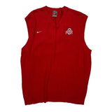 Ohio State Nike College Sweater Vest - Large Red Cotton