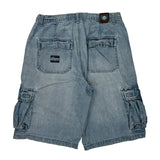 Enyce Hip Hop Cargo Shorts - 34W 12L Light Wash Denim