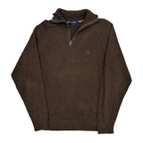 Burberry London 1/4 Zip - XL Brown Wool