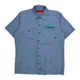 Dickies Short Sleeve Shirt - Large Blue Polyester Blend