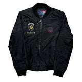 Phat Farm Graphic Bomber Jacket - Large Black Polyester
