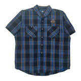 Harley Davidson Checked Short Sleeve Shirt - 2XL Black Cotton