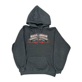 Roxbury, New Jersey Harley Davidson Graphic Hoodie - Medium Grey Polyester