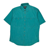 Woolrich Short Sleeve Shirt - Large Green Cotton