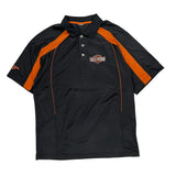 Harley Davidson Polo Shirt - Medium Orange Polyester