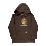 Age 14-16 Carhartt Graphic Hoodie - Large Brown Cotton