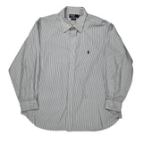Andrew Polo By Ralph Lauren Striped Shirt - 2XL Blue Cotton