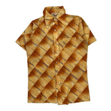1970S Mercury Patterned Shirt - Small Yellow Polyester
